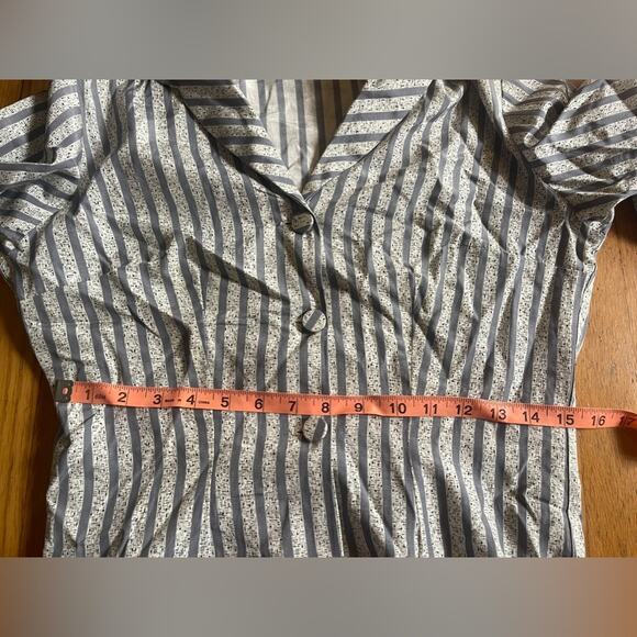 40s Vintage Grey Two Piece Striped Skirt Suit - Picture 11 of 11